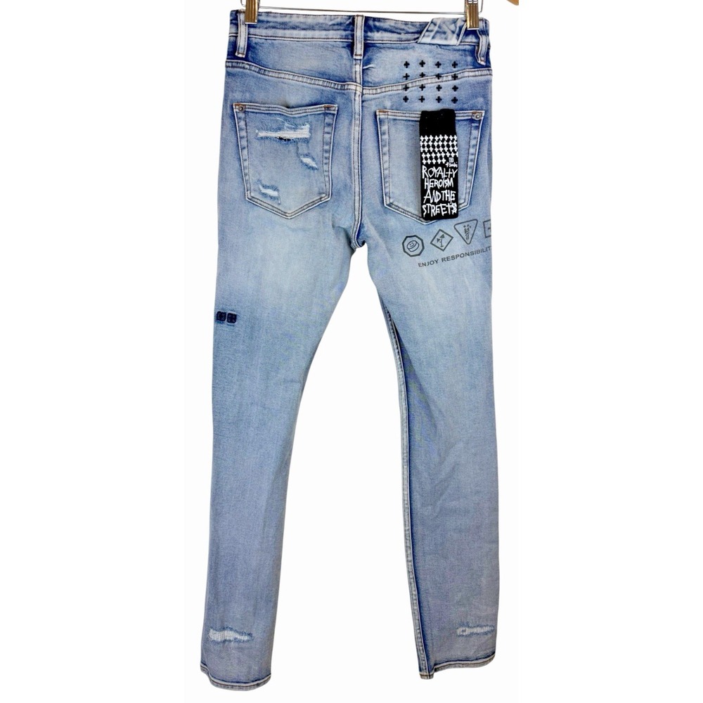 Ksubi Chitch Enjoy Trashed Denim Skinny Jeans Mens Size 28X32 Stretch - Picture 2 of 13